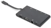 Huby USB - Digitus Stacja dokująca podróżna USB Typ C 9-portów Dual Monitor 4K 30Hz aluminiowa DA-70865 - miniaturka - grafika 1