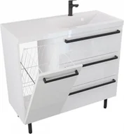 Szafki łazienkowe - Furni Szafka Umywalkowa Stojąca w stylu Loft ATHOS 90 cm K P - Uchwyt Czarny Mat ATH UM ST 90 K P UC - miniaturka - grafika 1