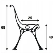 Ławki ogrodowe - Noga Do Ławki Średnia (4DESKI) - miniaturka - grafika 1