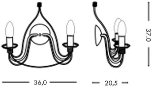 IDEAL LUX Lampa Ścienna Corte Ap2 Bianco 028460 Antico Wys. 37,0 - Lampy ścienne - miniaturka - grafika 2