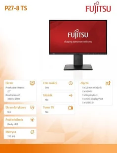 Fujitsu P27-8 TS 27" czarny (S26361-K1610-V160) - Monitory - miniaturka - grafika 5