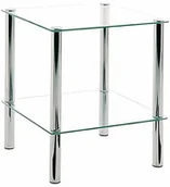 Ławy i stoliki kawowe - HAKU ENJOY YOUR HOME APPRECIEZ VOTRE INTERIEUR Haku meble stolik pomocniczy prostokątny - chromowana rura stalowa 2 półki szkło hartowane wys. 47 cm - miniaturka - grafika 1