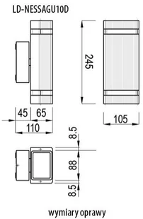 GTV OPR.elewacyjna dwukierunkowa GU10 2x NESSA czarna IP54 - Lampy ogrodowe - miniaturka - grafika 3