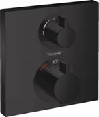 Baterie podtynkowe - Hansgrohe Ecostat Square Bateria wannowo-prysznicowa podtynkowa termostatyczna czarny matowy 15714670 - miniaturka - grafika 1