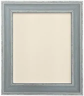 Ramki na zdjęcia - NA FRAMES BY POST FRAMES BY POST Scandi postarzana niebieska ramka zdjęcia z okładką w kolorze kości słoniowej, 20 x 20 cm VB00PW7707W - miniaturka - grafika 1