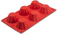Formy do ciast - Silikomart Classic Briochette Czerwona Forma Do Pieczenia 6 Muffinek I Babeczek Silikonowa - miniaturka - grafika 1