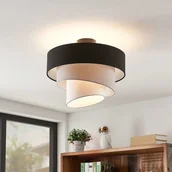 Lampy sufitowe - Lindby Coria lampa wisząca, czarna i szara - miniaturka - grafika 1