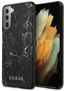 Guess Samsung S21 Plus GUHCS21MPCUMABK czarne hard case Marble - Etui i futerały do telefonów - miniaturka - grafika 2