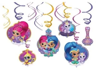 Amscan Dekoracje spiralki Shimmer & Shine 6 sztuk - Urodziny dziecka - miniaturka - grafika 2