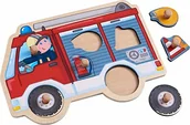 Puzzle - Haba Sales GmbH & Co.KG Greifpuzzle Feuerwehrauto 304594 - miniaturka - grafika 1