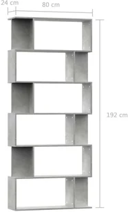 vidaXL vidaXL Regał na książki/przegroda, betonowy szary, 80x24x192 cm - Regały - miniaturka - grafika 7