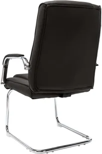 Fotel biurowy, krzesło biurowe vidaXL Krzesło biurowe, wspornikowe, czarne, sztuczna skóra - Fotele i krzesła biurowe - miniaturka - grafika 16