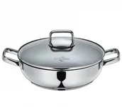 Patelnie - Kuchenprofi KUCHENPROFI STALOWA PATELNIA DO SERWOWANIA ZE SZKLANĄ POKRYWKĄ 28 CM STAL NIERDZEWNA FREEFORM KU-2387002828 - miniaturka - grafika 1