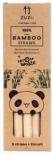 ZUZII (chusteczki, papier toaletowy) SŁOMKI BAMBUSOWE DUŻE 5 szt + CZY|CIK - ZUZII BP-5901122274261 - Słomki do napojów - miniaturka - grafika 2