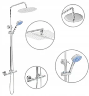 Prysznic z deszczownicą i słuchawką termostat - Słuchawki prysznicowe - miniaturka - grafika 2