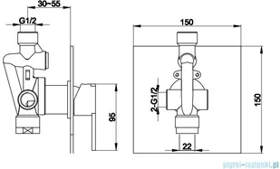 Kohlman Gixs zestaw prysznicowy na drążku chrom QW220GSP4 | - Zestawy prysznicowe - miniaturka - grafika 2