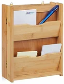 Wieszaki i stojaki - Relaxdays skrzynka na klucze z bambusa, 6 haczyków, zamykana magnetycznie, organizer na klucze do zawieszenia, wys. x szer. x gł.: 26 x 20 x 9 cm, kolor naturalny - miniaturka - grafika 1