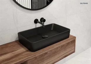 Oltens Oltens Forde umywalka 51x40,5 cm nablatowa prostokątna z powłoką SmartClean czarny mat 40803300 OLT-40803300-0 - Umywalki - miniaturka - grafika 8