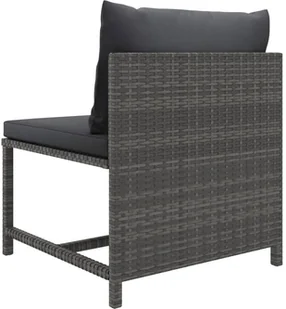 vidaXL 5-cz zestaw wypoczynkowy do ogrodu poduszki szary rattan PE 313503 - Meble ogrodowe - miniaturka - grafika 10