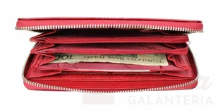 Jennifer Jones Portfel Damski Skóra Naturalna Lakierowana Duży Z Metalowym Suwakiem Piórnik JJ5247 - Portfele - miniaturka - grafika 7