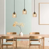 Lampy sufitowe - Brilliant HELAM Lampa wisząca 3-pkt. bursztyn - miniaturka - grafika 1