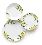 Serwisy obiadowe - Excelsa Lemon serwis stołowy 18-częściowy, porcelana, biała/cytryny, 29 x 29 x 39 cm 60328 - miniaturka - grafika 1