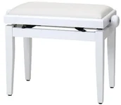 Ławki ogrodowe - Steinmayer Ławka kamienna Mayer Piano biały mat (regulacja wysokości od 47  56 cm, wrzeciono mechanizm, powierzchnia siedziska 55 x 32 cm, biała velourb ezug, stabilna) 00027630 - miniaturka - grafika 1