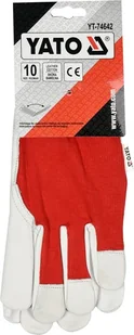 Yato RĘKAWICE OCHRONNE BAWEŁNA SKÓRA ROZM 10 YT-74642 - Rękawice robocze - miniaturka - grafika 2