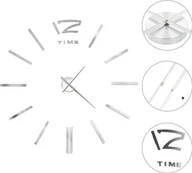 Zegary - vidaXL Zegar ścienny 3D, nowoczesny design, 100 cm, XXL, srebrny vidaXL - miniaturka - grafika 1