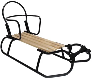 Matpol Sanki z oparciem i pchaczem czarne 3870 - Sanki i ślizgacze - miniaturka - grafika 3
