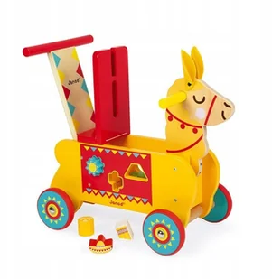 Janod Lama - Jeździk i Pchacz 2w1 z sorterem - J08004 - Jeździki dla dzieci - miniaturka - grafika 3