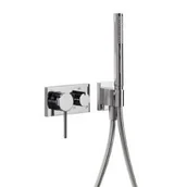 Baterie podtynkowe - Tres 3V bateria podtynkowa trójdrożna z zestawem natryskowym chrom 210.273.91 - miniaturka - grafika 1