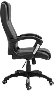 Fotel biurowy, krzesło biurowe vidaXL Krzesło biurowe, czarne, sztuczna skóra - Fotele i krzesła biurowe - miniaturka - grafika 6