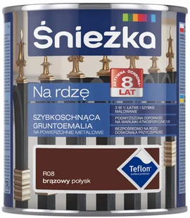 Śnieżka Śnieżka Gruntoemalia Na Rdzę brązowa połysk 650 ml - Farby do metalu - miniaturka - grafika 2
