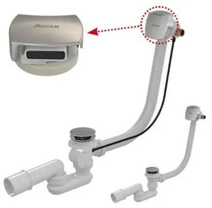 Ravak Syfon wannowy z napuszczaniem przez przelew II chrom X01438 - Syfony - miniaturka - grafika 2