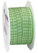 Pasmanteria - Pattberg Prezent 10 MM 20 m Vichy  kratkowana tasiemka, zielone jabłuszko 6191020-127 - miniaturka - grafika 1