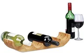 Pozostałe akcesoria barmańskie - Relaxdays Regał na wino z bambusa,  dla 6 standardowych butelek, oryginalny design, w pozycji leżącej, HBT: ok. 8 x 47,5 x 11,5 cm, kolor naturalny 10020244 - miniaturka - grafika 1
