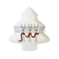 Pozostałe akcesoria świąteczne - TALERZYK PORCELANOWY - CHOINKA Święty Mikołaj i Renifer Rudi''s Scarf 602196 - miniaturka - grafika 1