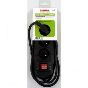 Hama Comfort 3GN czarna 44121927 Listwa zasilająca + wyłącznik 1.5m 44121927 - Listwy zasilające - miniaturka - grafika 2