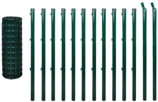 vidaxl Euro ogrodzenie, 25 x 1 m, kolor zielony, stal - Ogrodzenia - miniaturka - grafika 2