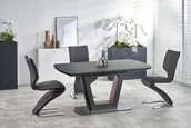 Stoły - Halmar BILOTTI stół rozkładany ze szklanym blatem - antracytowy mat / orzech - miniaturka - grafika 1
