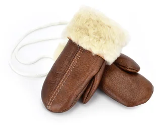 TMC Naturalleather Ciepłe brazowe rękawiczki skórzane z jednym palcem dziecięce - Rękawiczki dla dzieci - miniaturka - grafika 9