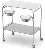 Meble i wyposażenie gabinetów medycznych - Ztm Tech-med SZ-01KO stolik-wózek zabiegowy ze stali kwasoodpornej z misami SZ-01KO - miniaturka - grafika 1