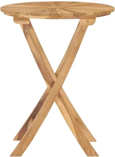 vidaXL Składany stół ogrodowy, 60 cm, lite drewno tekowe - Stoły ogrodowe - miniaturka - grafika 3