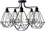 Lampy sufitowe - Helam Żyrandol KARO 5xE27/60W/230V czarny - miniaturka - grafika 1
