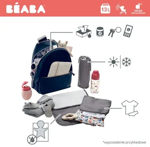 Beaba Plecak dla mamy San Francisco blue/snake - Torby i organizery dla mam - miniaturka - grafika 26