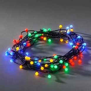 Konstsmide 3691-507 łańcuch świetlny LED z okrągłymi diodami, do użytku na zewnątrz, stopień ochrony: IP44, transformator zewnętrzny 24 V, 80 diod, czarny kabel 3691-507EE - Pozostałe oświetlenie - miniaturka - grafika 2