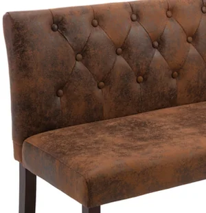 vidaXL Ławka, 148,5 cm, brązowa, sztuczna skóra zamszowa vidaXL - Ławki do przedpokoju - miniaturka - grafika 6