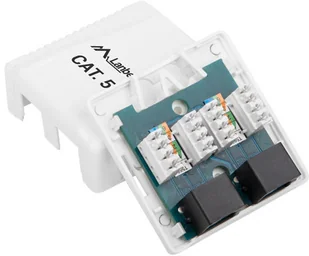 LEDart Lanberg natynkowe kat.5E 2X RJ45 Lanberg SPL1OKGU2010 [6453530] - Gniazdka elektryczne - miniaturka - grafika 3