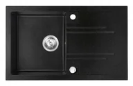 Zlewozmywaki - Ferro MEZZO II zlewozmywak granitowy 1kom. 48/78 GrafitShine DRGM48/78HA DRGM48/78HA - miniaturka - grafika 1